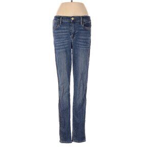 FRAME Blue Skinny Jeans | Size 26 | Premium Denim | Leather Piping Detail